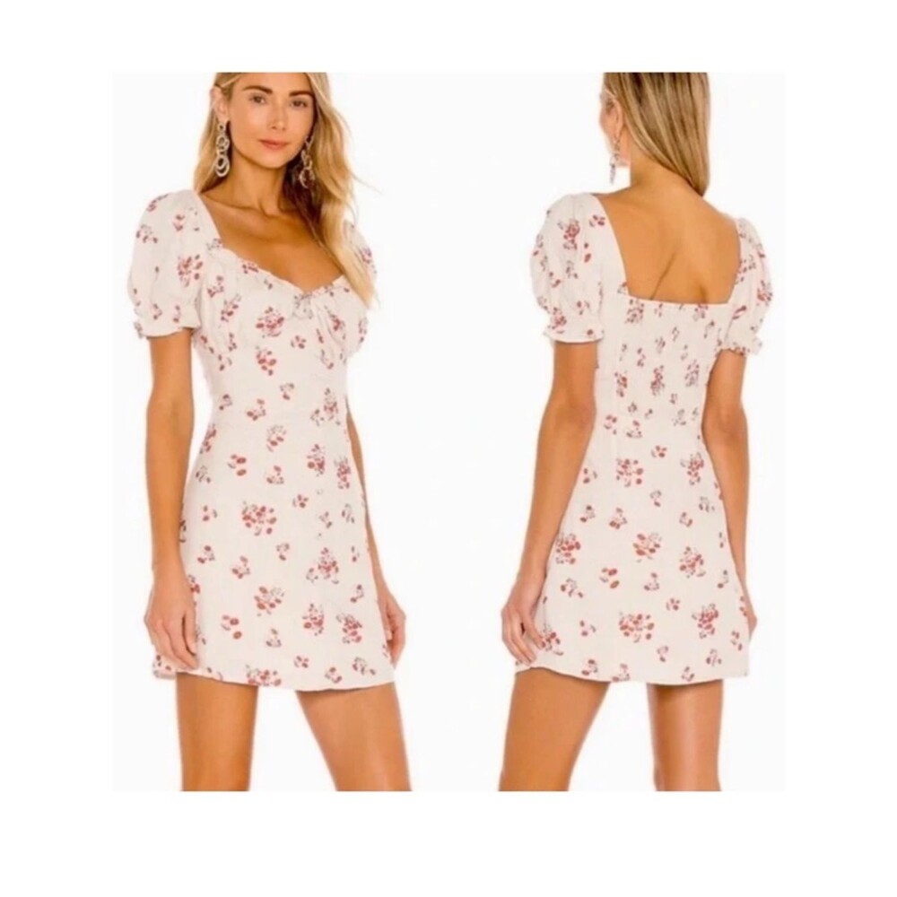 Bardot Lucinta Mini Dress Beige Floral XS